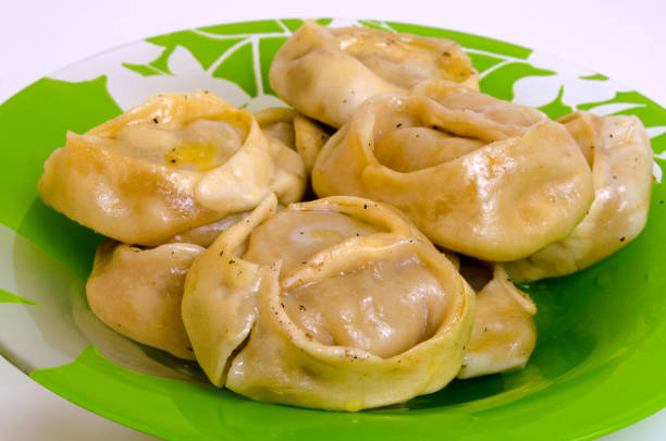 istock Traditional Turkic meat dish - Manty, Mantoux, Buz. 664634690