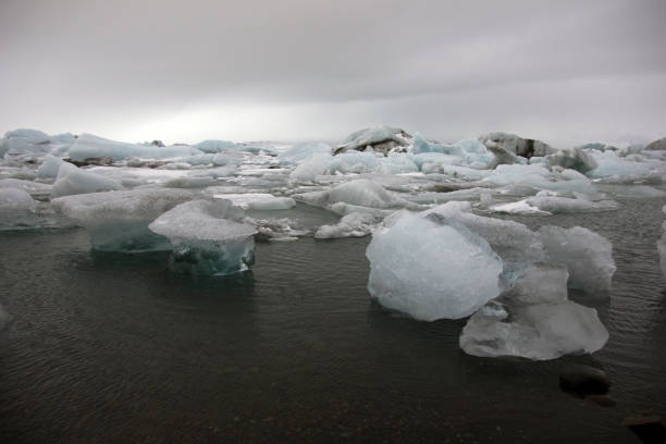istock Blue icebergs floating in the lagoon 664637950