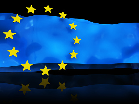 3d illustration of background with european union symbols