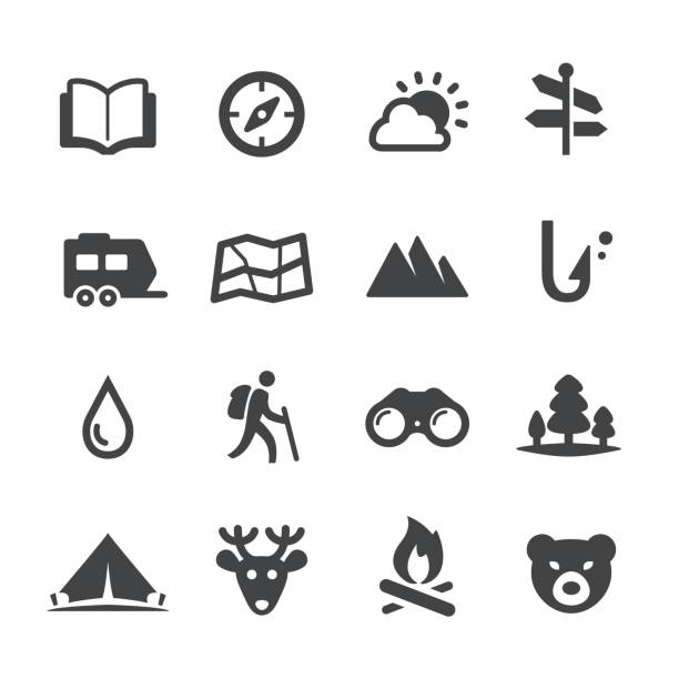 Travel and Camping Icons - Acme Series Travel and Camping Icons guidebook stock illustrations