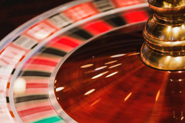 istock Casino roulette in motion. 664645950