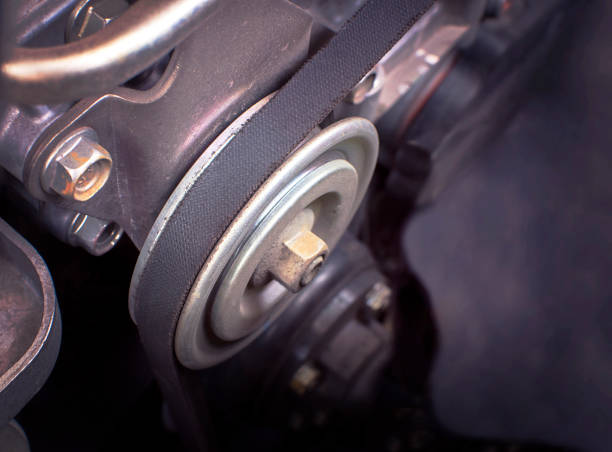 istock Close up car timing belt in engine room. 664656572