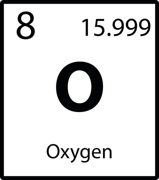 白い背景のベクトルに酸素周期表要素のアイコン - oxygen periodic table mass sign点のイラスト素材／クリップアート素材／マンガ素材／アイコン素材