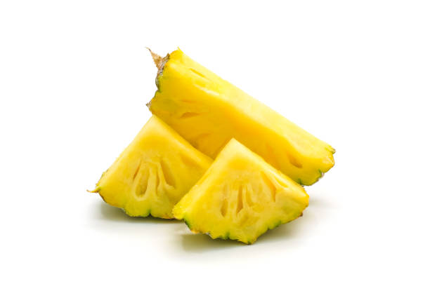 istock Isolated of pineapple fruit sliced on white background 664660246