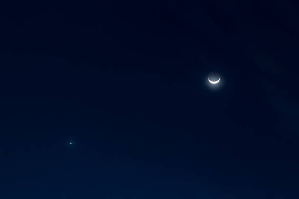 istock Half moon and star over the sky in the night 664660472