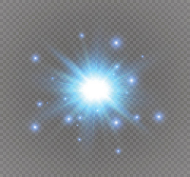 star on a transparent background,light effect,vector illustration. burst with sparkles star on a transparent background,light effect,vector illustration. burst with sparkles.Sun.Special effect isolated on transparent background.spark blue sparks stock illustrations