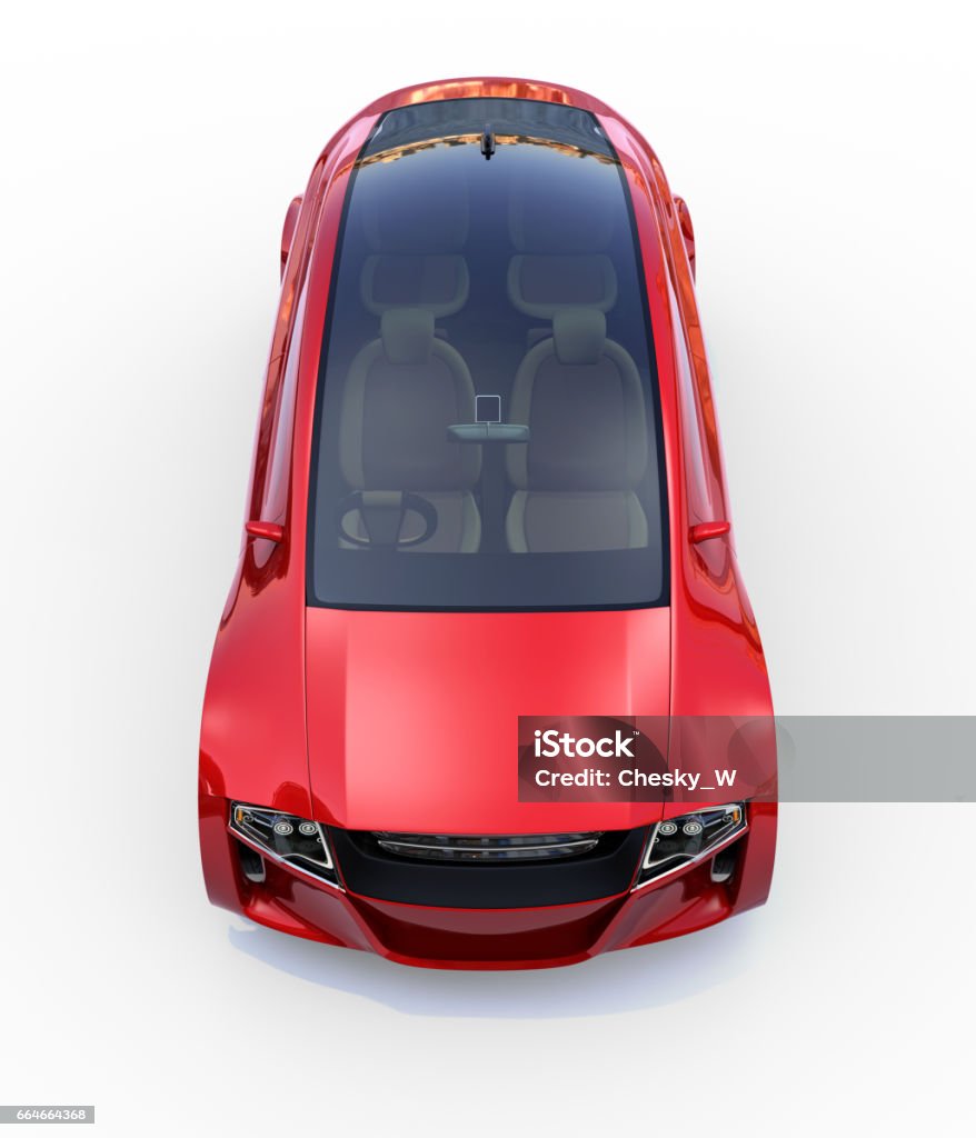 Autonomous Cars Front View Front View Of Red Autonomous Vehicle Stock Illustration - Download ...