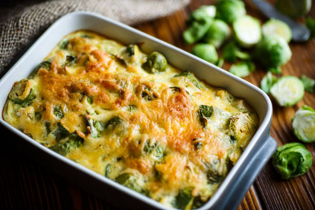istock Brussels sprouts baked in sauce with cheese 664668118