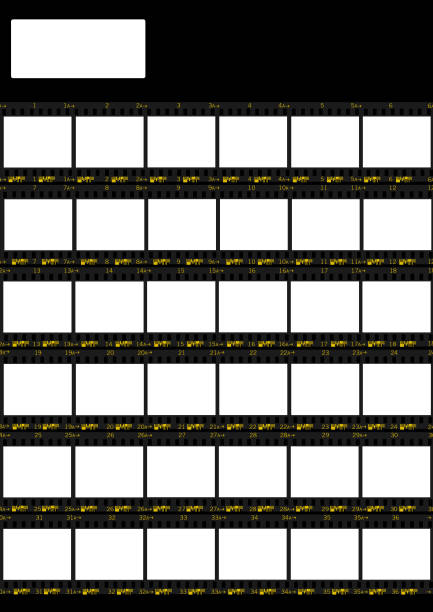 Contact sheet template, 135mm, 36 exposure Fill the blank rectangles with your images, create your own contact sheet. contact sheet photos stock pictures, royalty-free photos & images