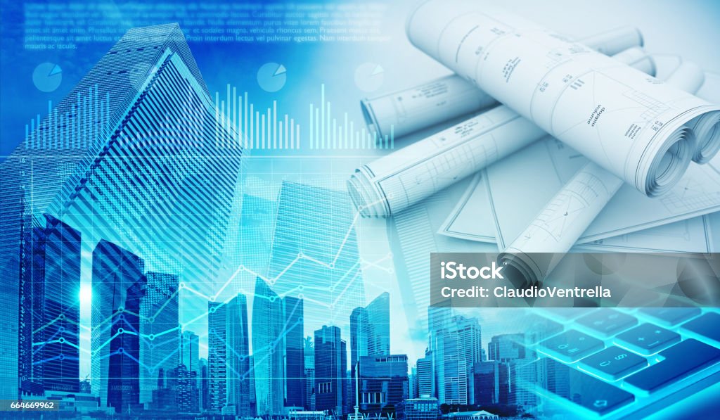 Development Background Blue Real Estate Development Abstract Blue Background Stock Illustration ...