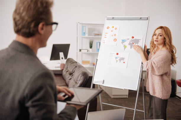 istock Inventive business partners creating project in the office 664673412