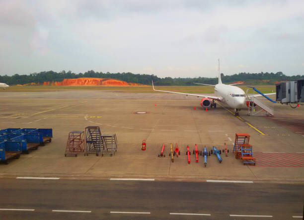istock plane in the airport runway 664673506