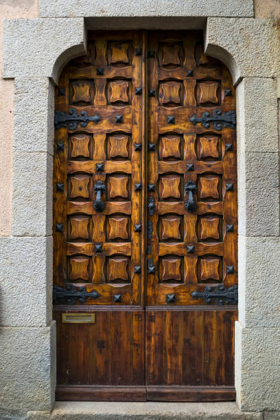 istock Wooden vintage door 664676408