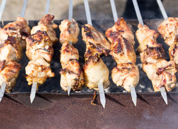 istock Meat on the grill in the open air 664686938