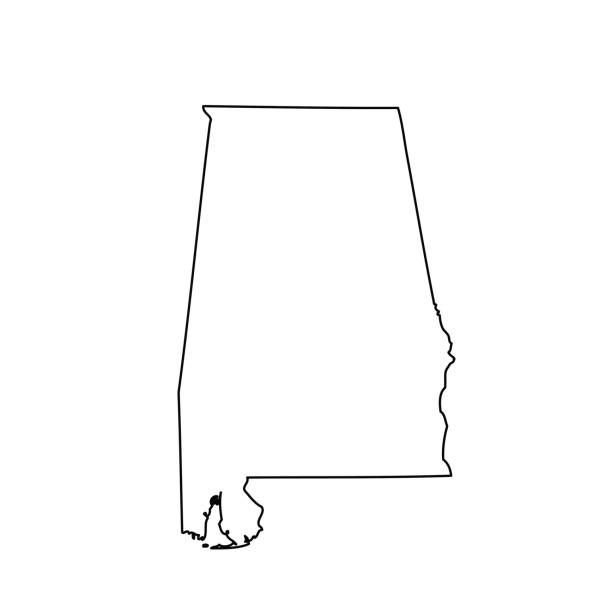 map of the U.S. state Alabama map of the U.S. state Alabama. Vector illustration metaphoral stock illustrations