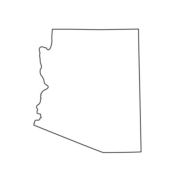 karte von der us-bundesstaat arizona - arizona stock-grafiken, -clipart, -cartoons und -symbole