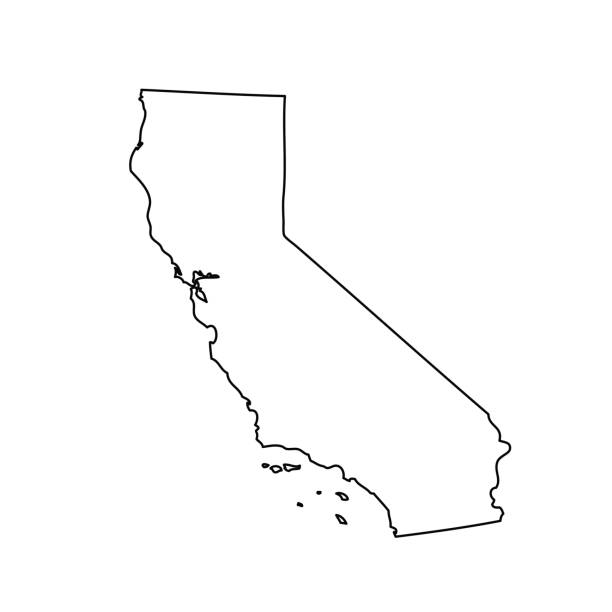 mapa stanu kalifornia w usa - u s flag stock illustrations