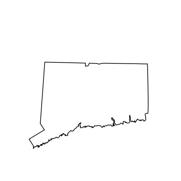 ilustraciones, imágenes clip art, dibujos animados e iconos de stock de mapa del estado de los e.e.u.u. connecticut - connecticut map