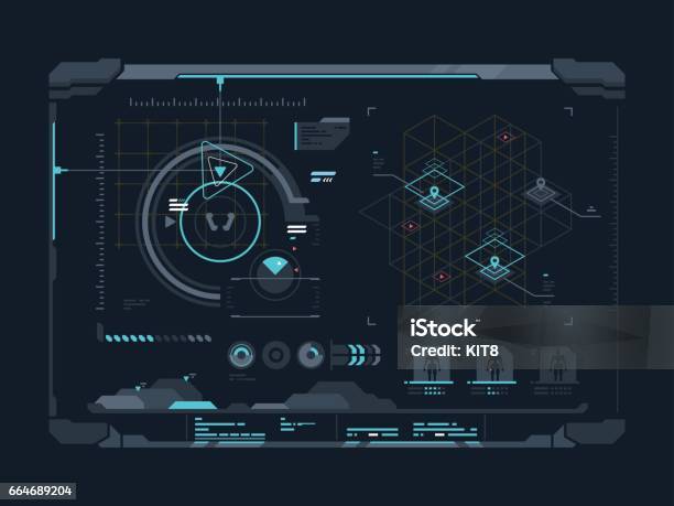 Virtual Digital Interface Stock Illustration - Download Image Now - Gauge, Vector, Abstract