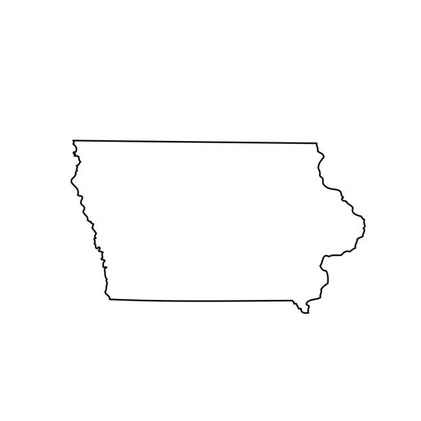 ilustraciones, imágenes clip art, dibujos animados e iconos de stock de mapa del estado de los estados unidos iowa - iowa map