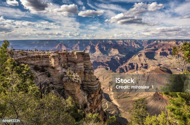 South Rim Of Grand Canyon From The Mather Point Stock Photo - Download Image Now - Aerial View, Arizona, At The Edge Of