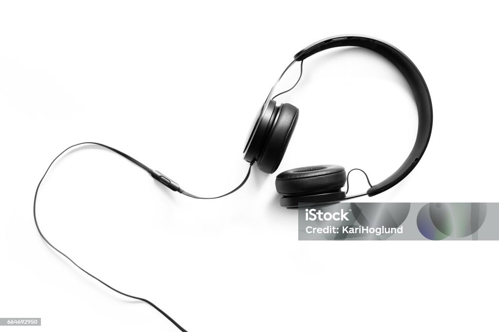 Headset on a white background Headset for music on a white background Headphones Stock Photo