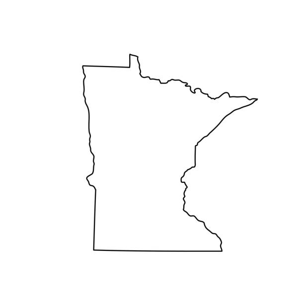 illustrazioni stock, clip art, cartoni animati e icone di tendenza di mappa del minnesota - minnesota