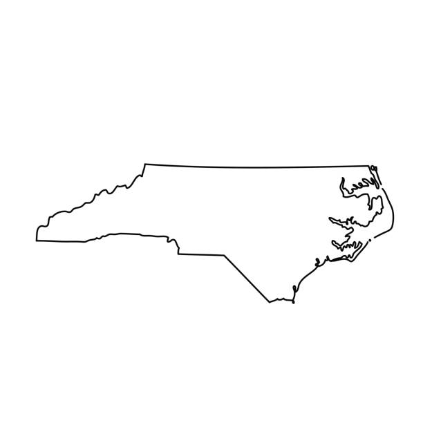 노스 캐롤라이나의 미국의 상태의 지도 - 노스캐롤라이나 미국 주 stock illustrations