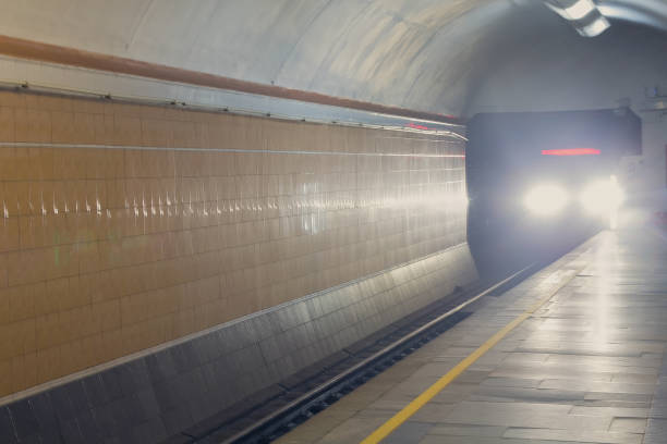 Approaching train is in the subway tunnel. Transport Approaching train is in the subway tunnel. Transport wayne rooney stock pictures, royalty-free photos & images