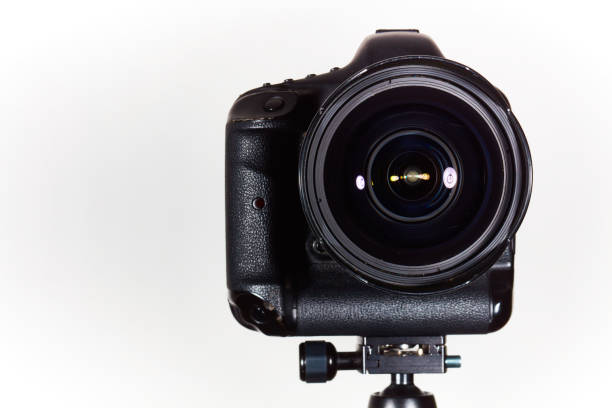 Close up of a DSLR camera in studio