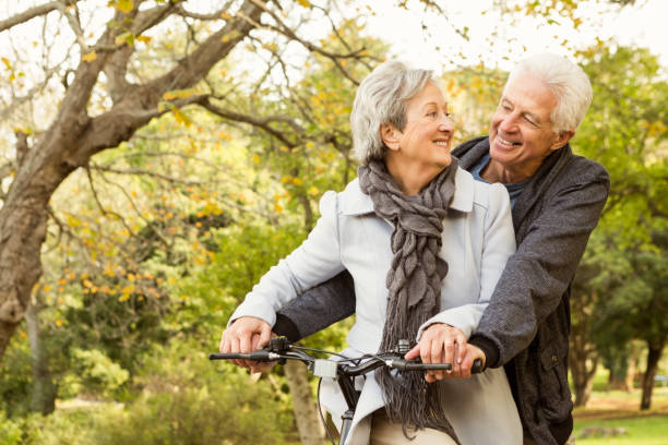 istock Senior couple in the park 664709850