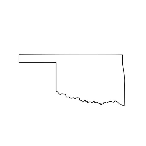 mapa stanu oklahoma - flag of oklahoma stock illustrations