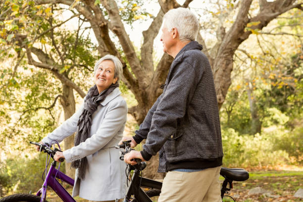 istock Senior couple in the park 664713310