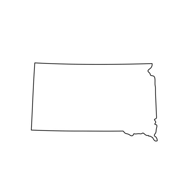 mapa stanu dakota południowa w usa - map dakota south dakota north stock illustrations