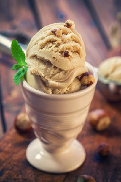 istock Homemade Ice Cream With Hazelnut 664716482
