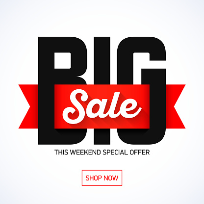 Big Sale Weekend, weekend special offer banner template, eps 10