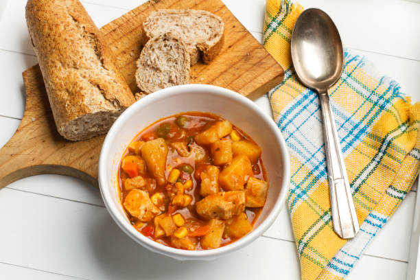 istock Stew with potatoes and chicken 664723338