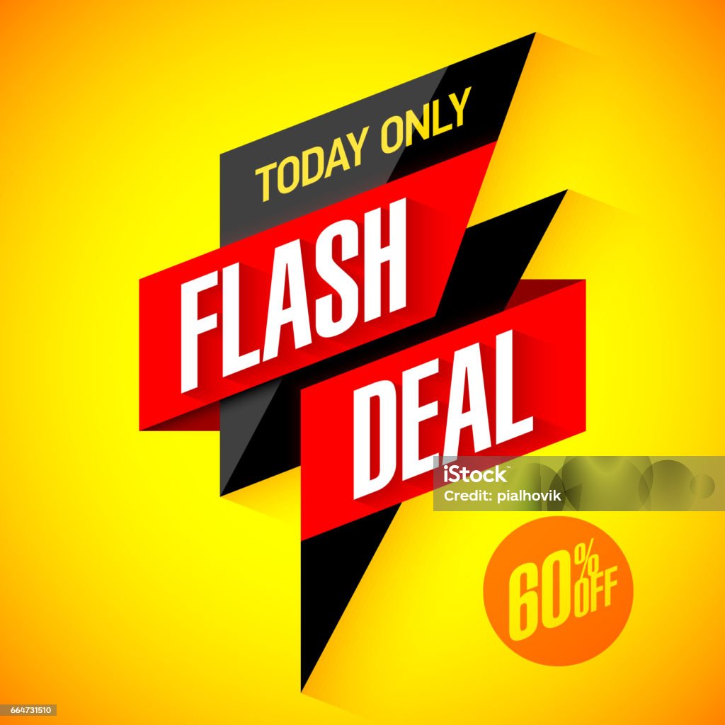 Flash deal sale banner Flash deal, today only flash sale special offer banner template, eps10 Sale stock vector