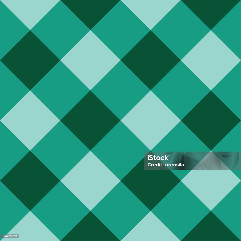 Green Checkered Diagonal Seamless Background Stock Illustration