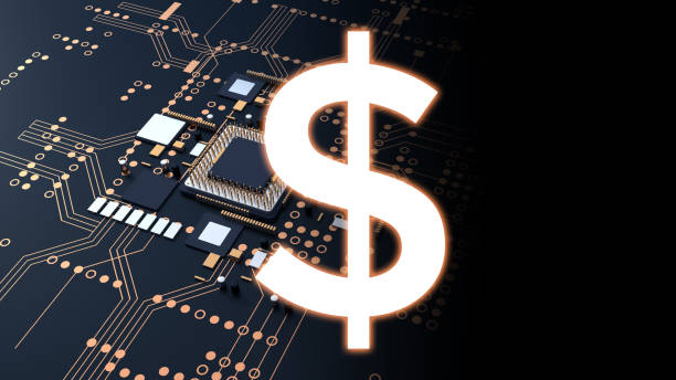 istock 3d rendering  of futuristic blue circuit board 664735458