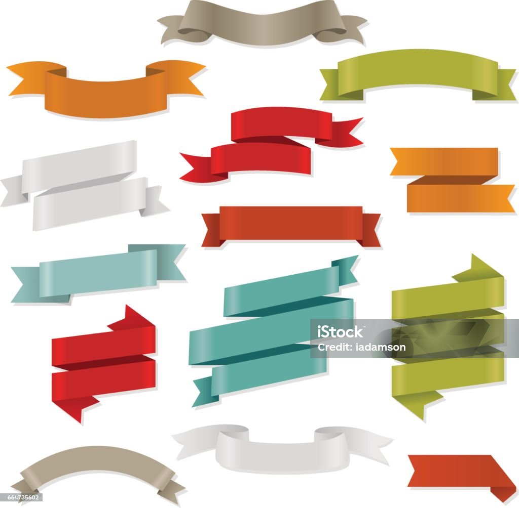Colour Ribbons Set Color Web Ribbons Set Stock Illustration - Download Image Now ...