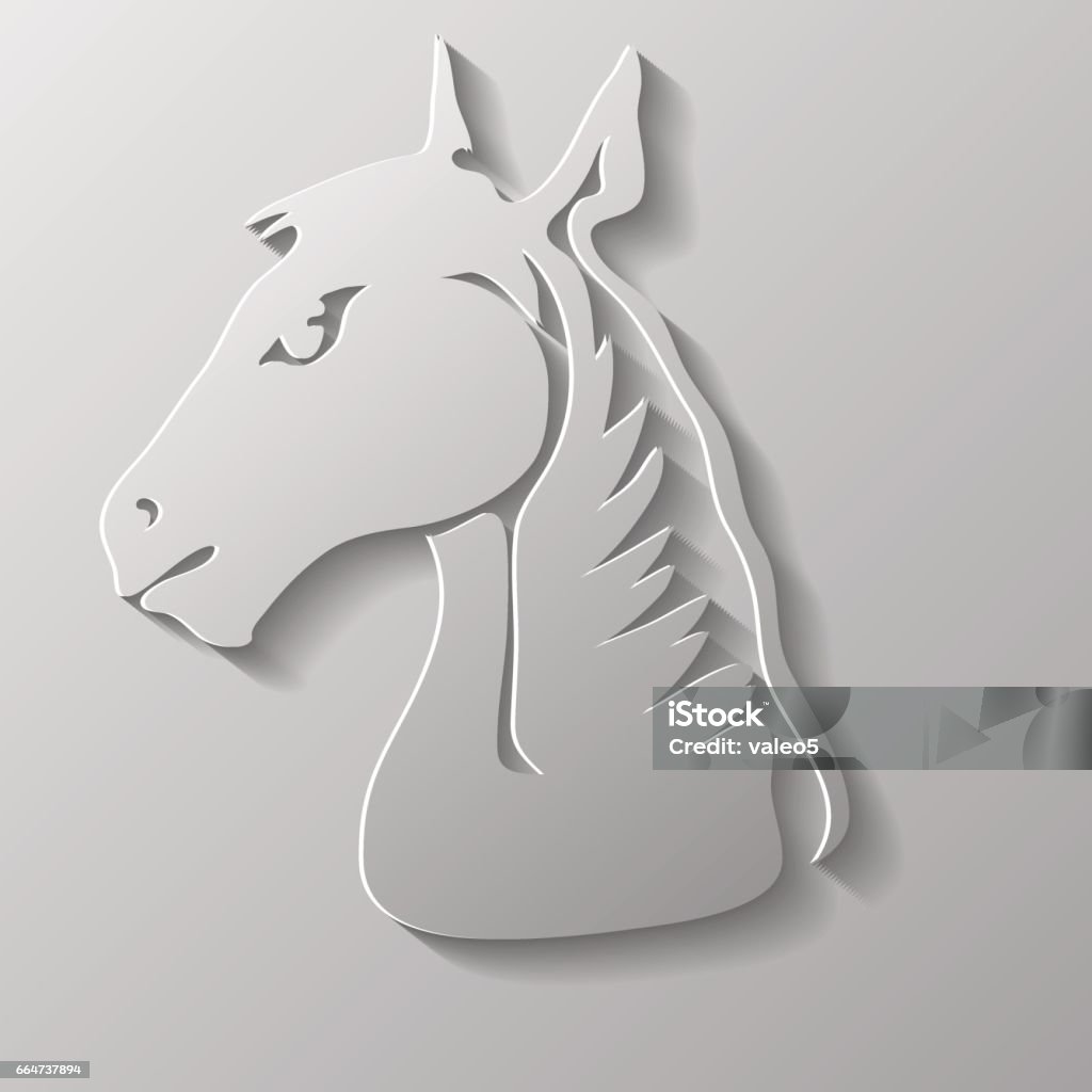 Head of Horse Head of Horse Isolated on Grey Background Abstract stock vector