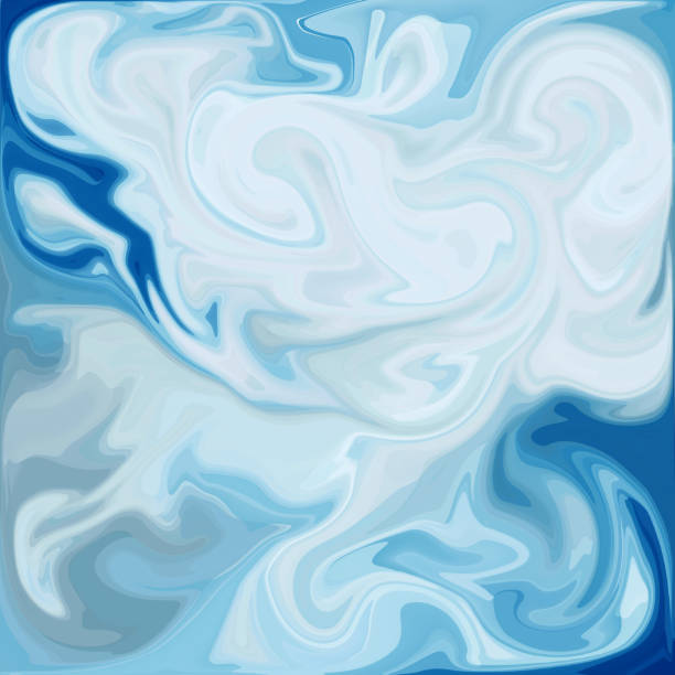 istock Blue Digital Acrylic Color Swirl Or Similar Marble Twist 664738060
