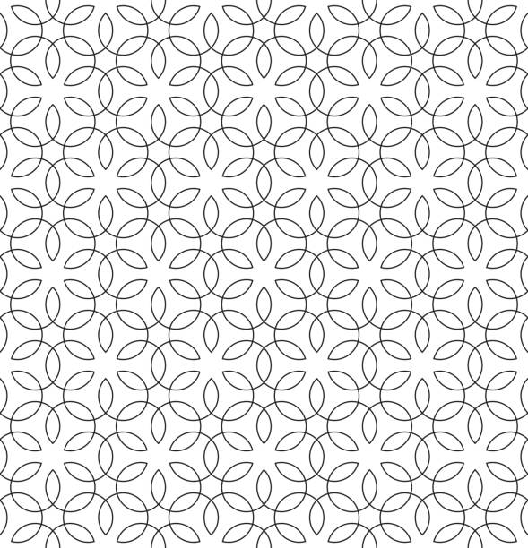 vintage flourish czarno-biały bezszwowy wzór - repeating pattern stock illustrations