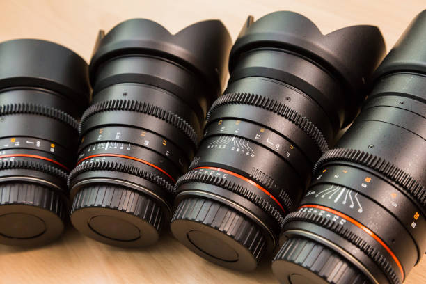 istock Manual interchangeable lenses for digital cameras. Equipment for video shooting with digital SLR cameras 664747642
