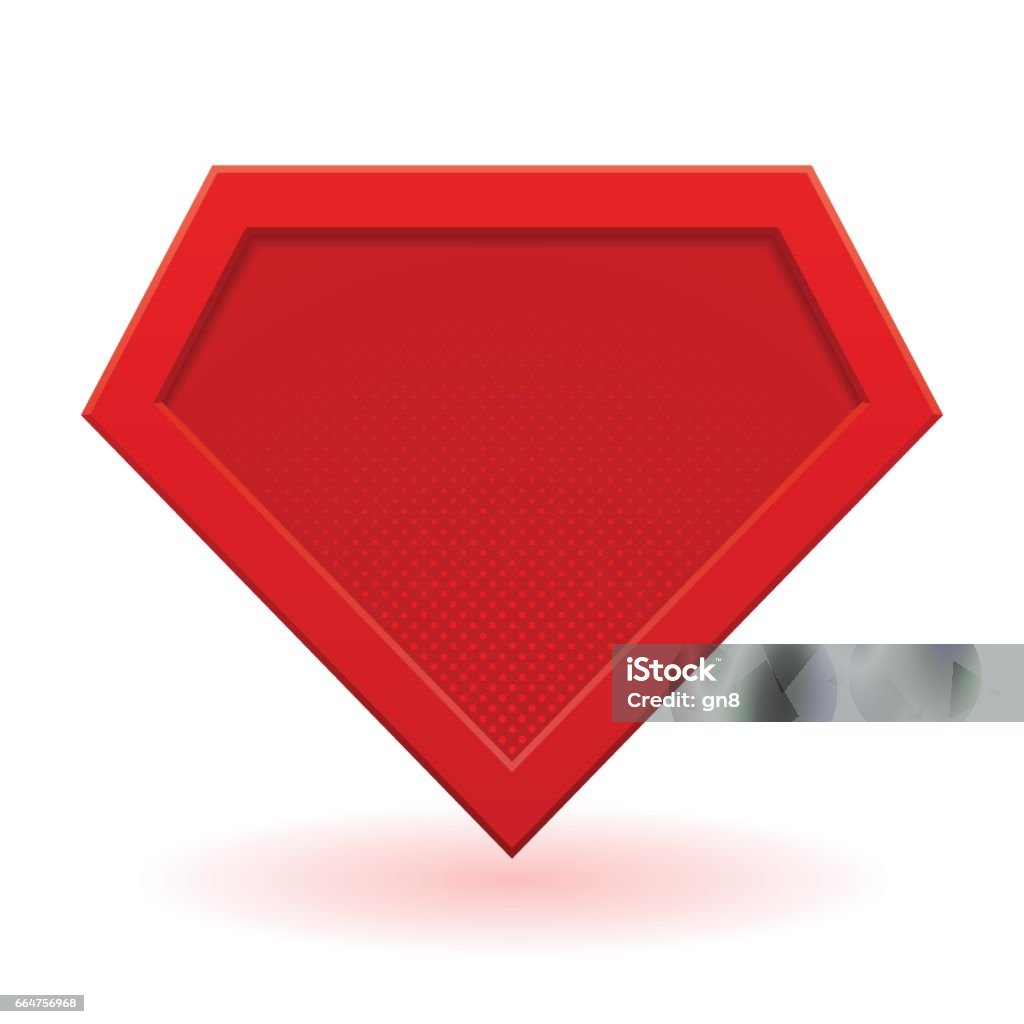 Red superhero template Red superhero template. Halftone dots, shadows. Vector isolated eps 10 Superhero stock vector