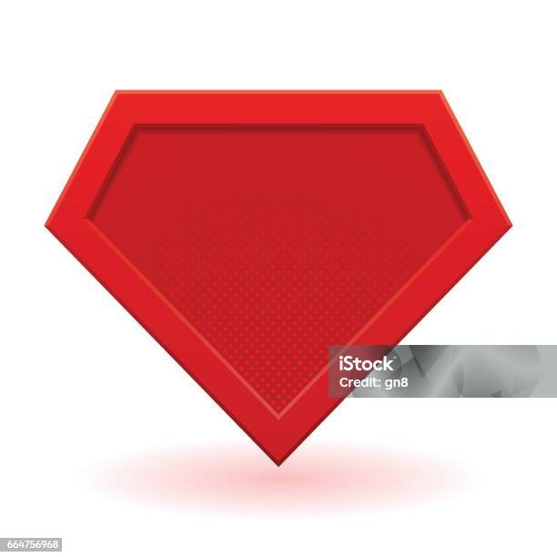 Red Superhero Template Stock Illustration - Download Image Now - Superhero, Icon Symbol, Shield