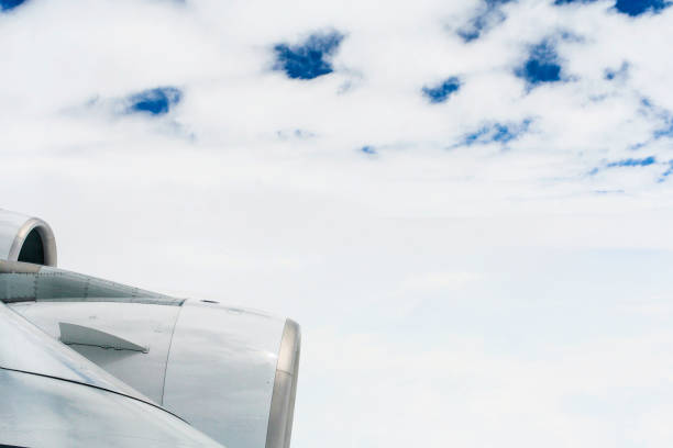 istock wings of A380 over the clouds 664757354