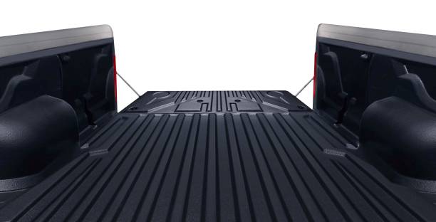 Pickup truck bed tailgate looking out from inside Pickup truck bed tailgate looking out from inside, isolated on white tailgate party truck stock pictures, royalty-free photos & images
