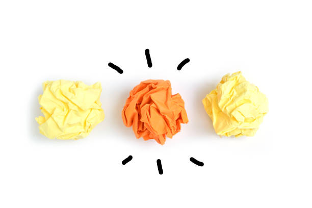 istock Crumpled paper ball isolated on white background 664768512